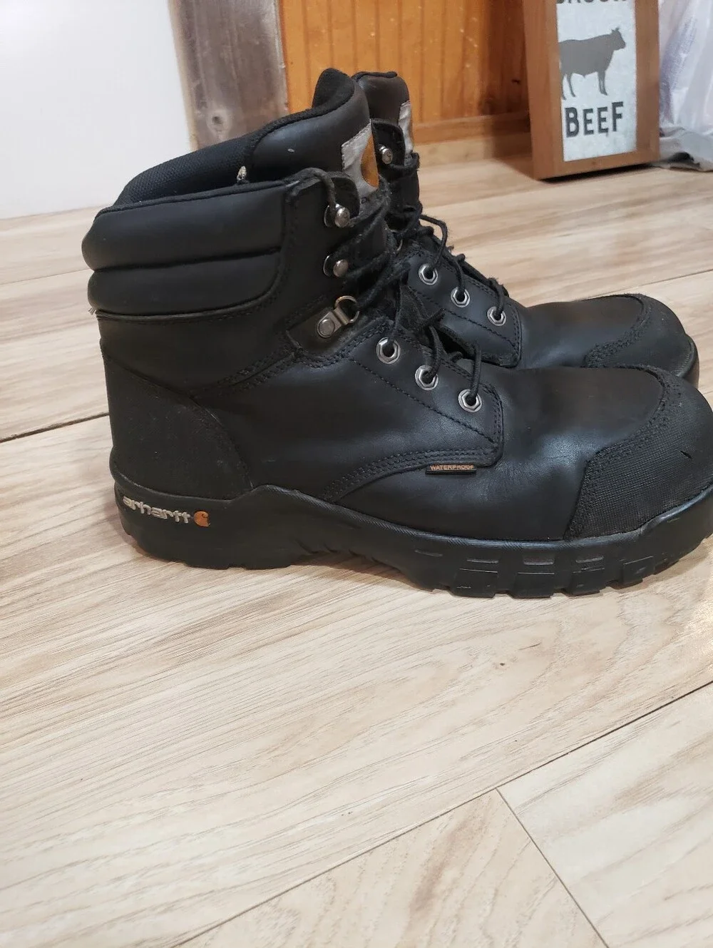 Carhartt Mens Size 12 Black Rugged Work Boots